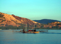 Local outrigger fishing boat