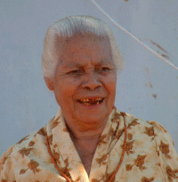 Grandma chewing betel nut- notice the red teeth